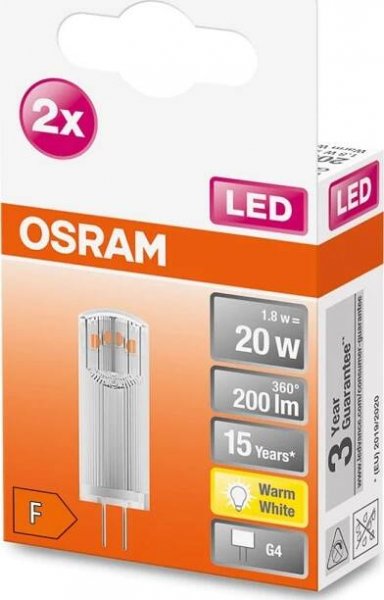 OSRAM Pin 20 G4 1,8W 12V 200lm 2700K 2 ks
