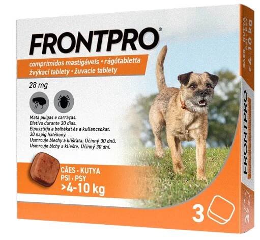 FRONTPRO® antiparazitárne žuvacie tablety pre psy (4-10 kg) 1×3 tbl, antiparazitárne tablety