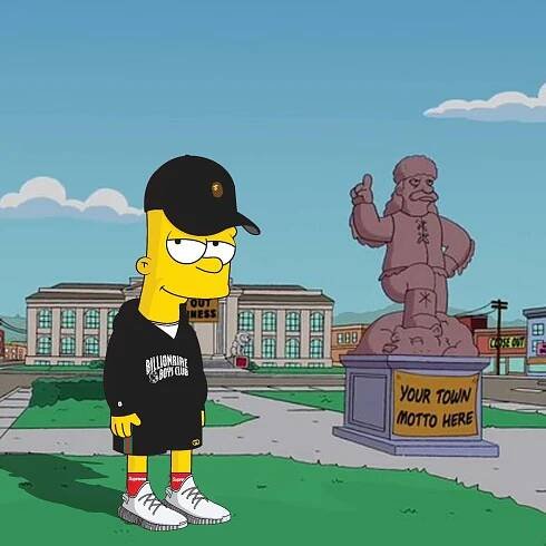 Svartacoola Kläder Med Bart Simpson Supreme. Wallpaper
