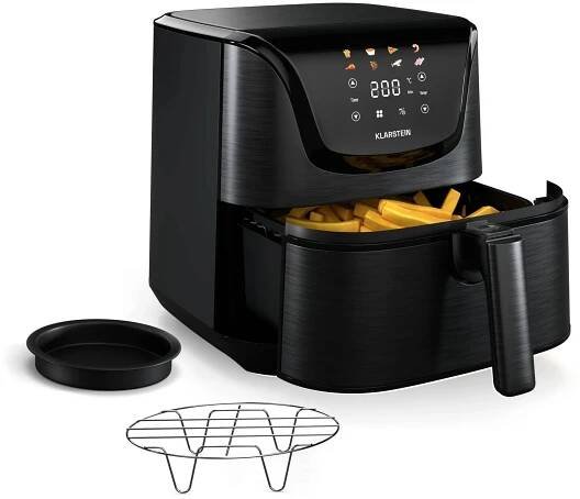 Klarstein AeroVital Deluxe horkovzdušná fritéza, 1700 W, 8 programů, včetně příslušenství, 200°C, Časovač