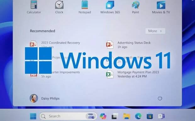 Windows 11 screenshot with logo