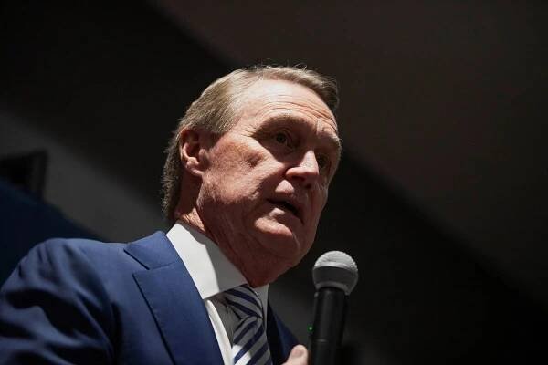 Republican gubernatorial candidate David Perdue appears at his primary election night watch party in Atlanta