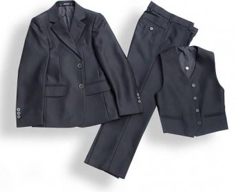 Chlapecký společenský oblek tmavě šedý 3 dílný 5-10 let