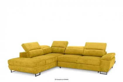 LUIGI, https://konsimo.cz/kolekce/luigi/ Velká rohová rozkládací pohovka do obývacího pokoje levá žlutá žlutá - obrázek