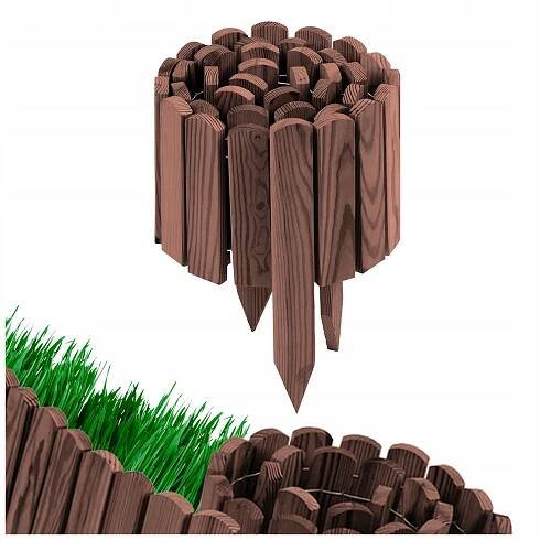 Zahradní plot Trávníkový Lem Zahradní Palisáda Dřevěná 40 x 200 cm