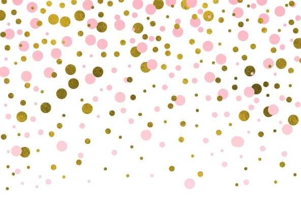 A swirl of celebration with the sparkling of gold confetti.