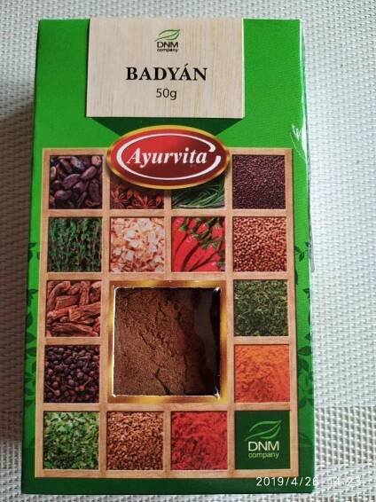 Podrobné informace o potravině Badyán