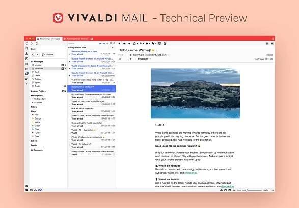 Introducing Vivaldi Mail in Technical Preview