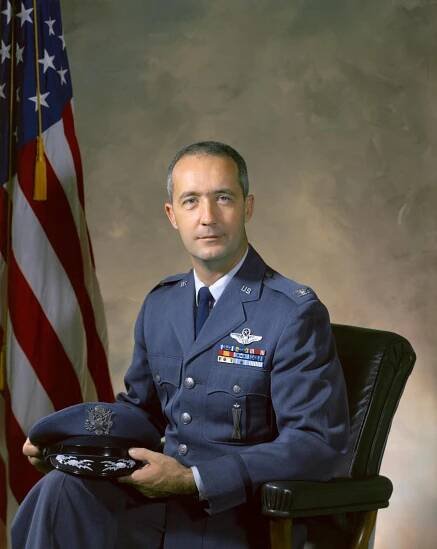 Portrait of James McDivitt in Air Force uniform