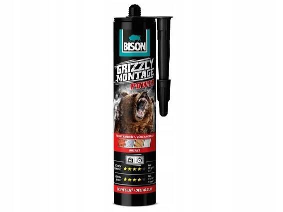 BISON Lepidlo GRIZZLY MONTAGE POWER WHITE, 370 g