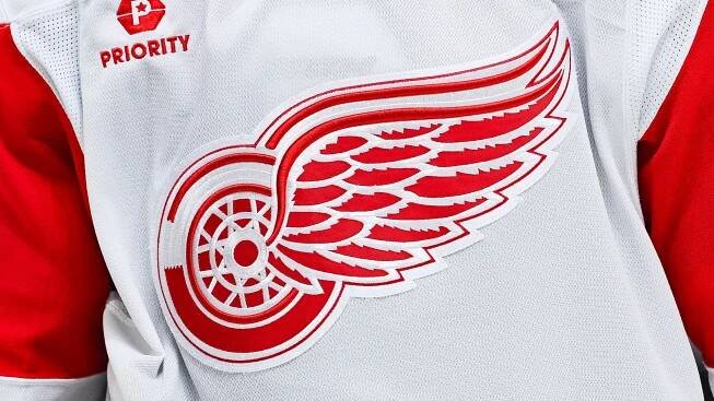 Detroit Red Wings' new centenary logo flies above the competition