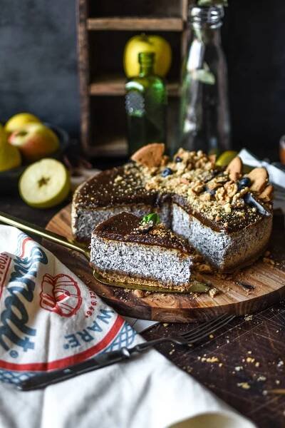 Makový cheesecake s jablečno-švestkovými povidly – MamaChef