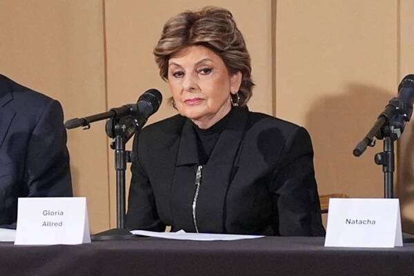 The legal team, (left to right) barrister Bruce Drummond, Dean Armstrong KC, attorney Gloria Allred, Natacha (no surname given) and barrister Maria Mulla, who featured in 'Al-Fayed: Predator at Harrods' during a press conference to discuss their involvement in the investigation and the legal claim against Harrods for failing to provide a safe system of work for their employees, at Kent House in Knightsbridge, London