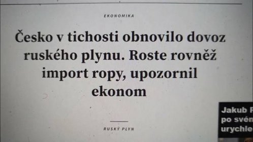 "Česko v tichosti obnovilo dovoz ruského plynu. Roste rovněž import ropy, upozornil ekonom Kovanda".