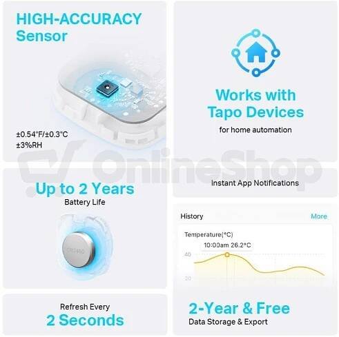 Smart teplotní a vhkost.čidlo TP-Link Tapo T310