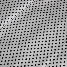Černý puntík 0,6 cm na bílé - bavlna