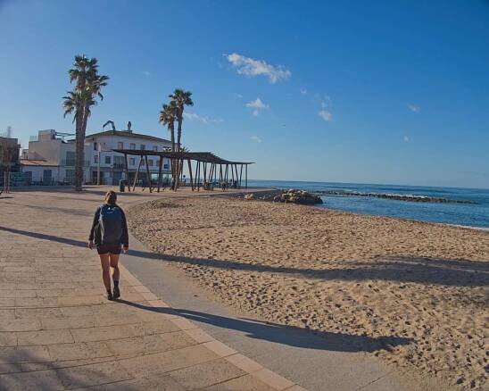 woman walking near the beach