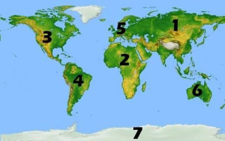 mapa světadílů