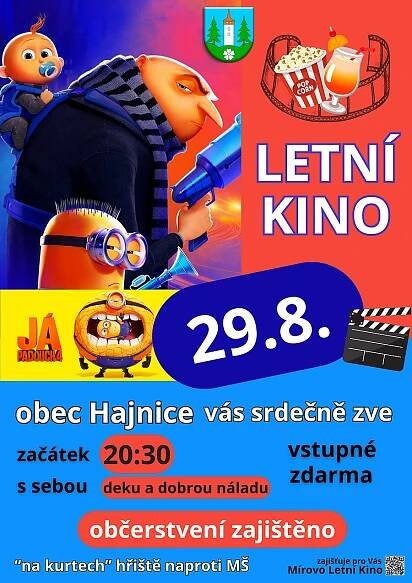 Letní kino v Hajnici | Akce | MAS Království Jestřebí hory