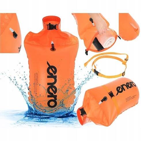 Nafukovací plavecká bójka Enero 2v1 se suchou komorou, oranžová
