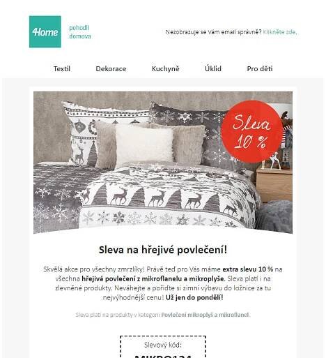 Poslední šance využít slevu 10 % na hřejivá povlečení!