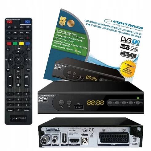 TUNER DEKODÉR POZEMNÍ HD TV DVBT2 HEVC H.265