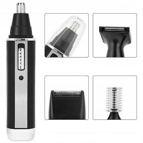 HOLICÍ STROJEK ELEKTRICKÝ STROJEK NA VOUSY NOS UCHO VLASY 360° 4W1 6500 RPM USB za 383.00CZK - Allegro