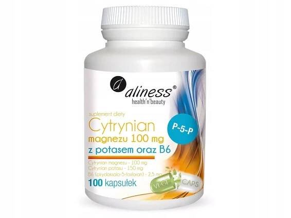 ALINESS Citrát hořečnatý s draslíkem a vitamínem B6 (P-5-P) – 100 kapslí