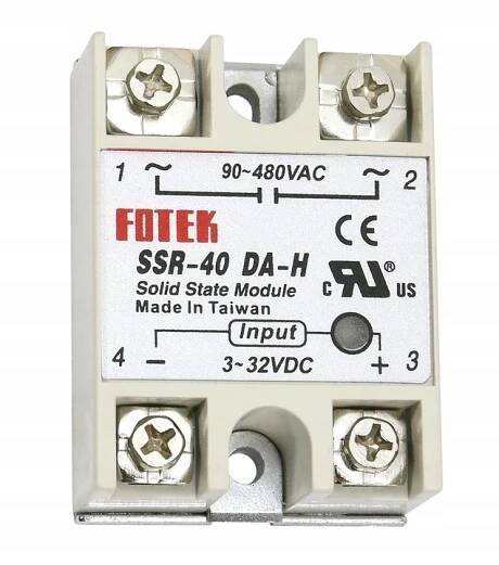 POLOVODIČOVÝ RELÉ SSR 40A DC AC 3-32VDC 90-480VAC FOTEK SSR-40DAH