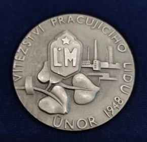 Lidové milice - LM - Medaile - Vítězství pracujícího lidu, znak ĽM