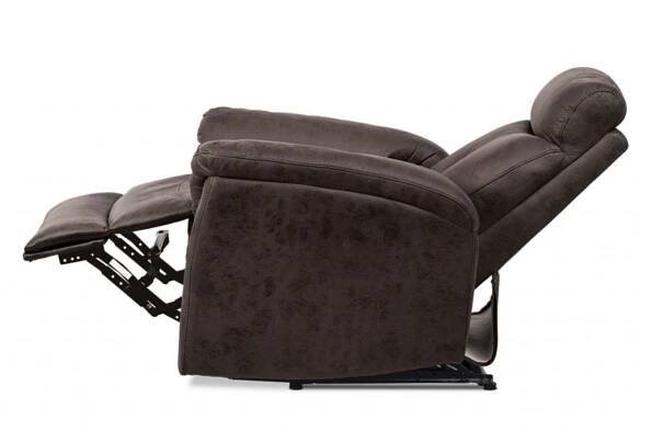 Relaxační sedačka 3+1+1, potah hnědá látka v dekoru broušené kůže, funkce Relax I/II s aretací Autronic (ASD-311 BR3)