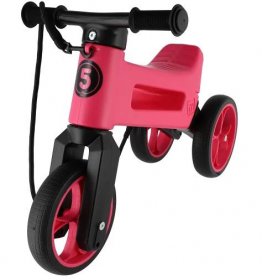 Odrážedlo FUNNY WHEELS Rider SuperSport 2v1 růžové/růžové s popruhem a tichými koly