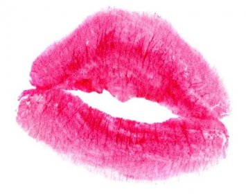 Ženské polibek razítko na bílé — Stock obrázek