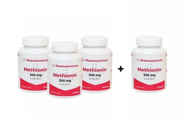 Pharmacentrum Methionin 500 mg 100 kapslí AKCE 3+1