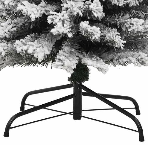 Úzký umělý vánoční stromek zasněžený zelený 180 cm PVC Zelená320954