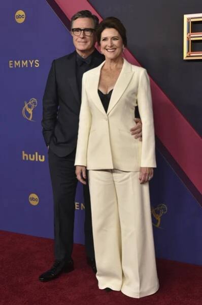 Stephen Colbert, left, and Evelyn McGee-Colbert