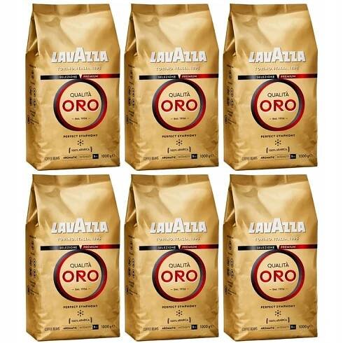 Káva zrnková Lavazza Qualita Oro 1 kg x 6 Arabica 100% sada káv 6 kg