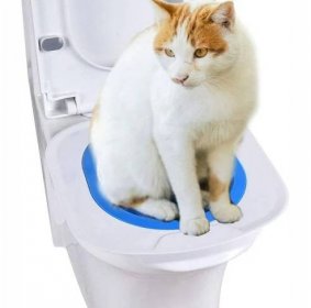 Via Domo - Toaletní sedátko na kočičí toaletu Itenerario - modrá/bílá - LIVERO