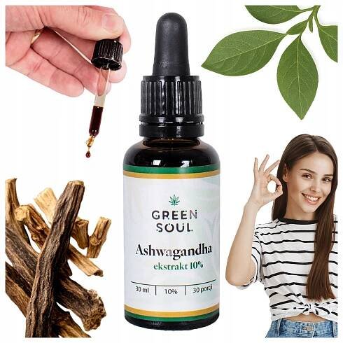 ASHWAGANDHA KAPKY SILNÝ EXTRAKT 10% VITANOLIDŮ STRES PAMĚŤ SPÁNEK 30 ML