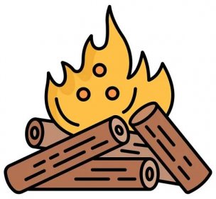 Ikona ohně. kreslený obrázek vektoru táboráku. — Stock obrázek