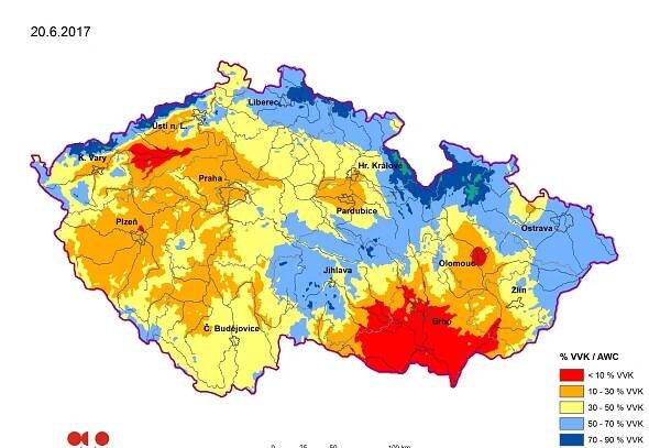 Galerie: MAPA ZÁSOB VODY: Česko trápí extrémní sucho, voda dochází - Galerie - Echo24.cz
