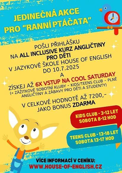 Zábavné soboty - Fun Saturdays od 4 do 15 let - House of English