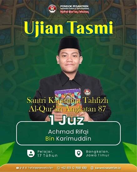 Khatam 30 Juz – Pusat Karantina Tahfizh Al Quran Nasional Hafal Quran Sebulan