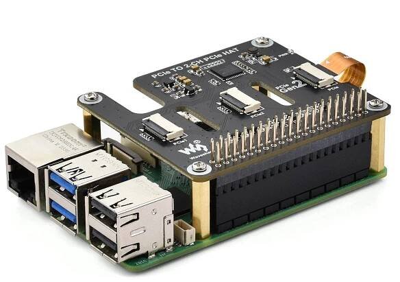 2-Channel PCIe Expander for Raspberry Pi 5 by Waveshare - The Pi Hut