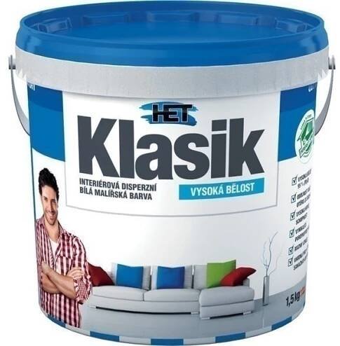 HET Klasik Interiérová disperzní bílá malířská barva 1,5 kg nakoupit u OBI