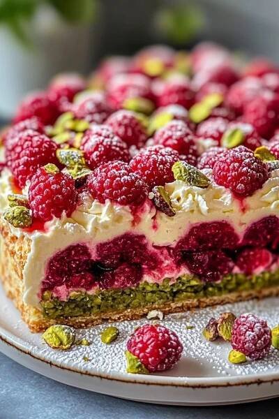 Gâteau Céleste Pistache-Framboise | Recette gateau fruit, Recette patisserie facile, Recette dessert