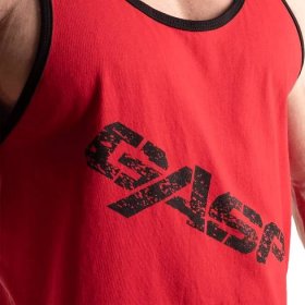 Gasp VINTAGE T-BACK CHILI RED – pánské volné sportovní fitness tílko Gasp červené