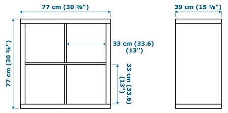 IKEA KALLAX regál policový 77x77 cm BÍLÝ Výška nábytku 77 cm