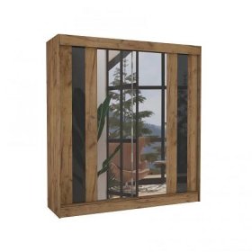 Šatní skříň s posuvnými dveřmi a zrcadlem KEITA