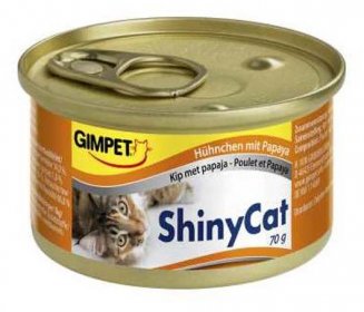 Gimpet Krmivo pro kočky konzerva ShinyCat kuře + papaja